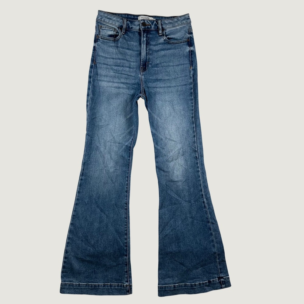 Hidden Los Angeles Flare Jeans Womens High Rise Stretch Denim 28x31 Boho Retro
